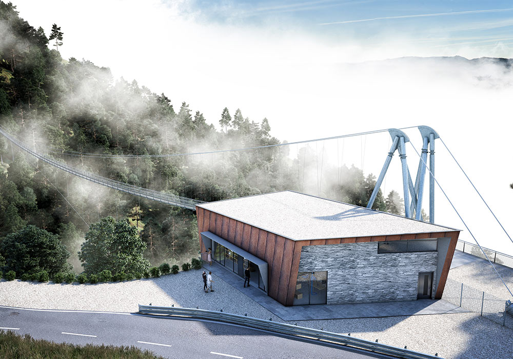 Außenaufnahme des Besucherzentrum der BLACKFORESTLINE
