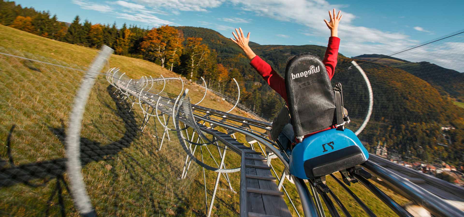 Kind auf der Hasenhorn Rodelbahn